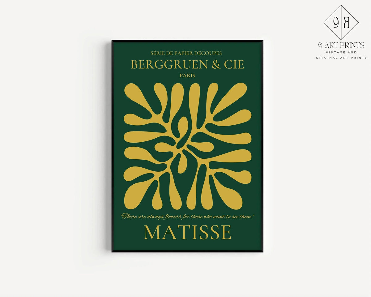 Henri Matisse 'Papier Decoupes' Exhibition Poster: Forest Green & Gold