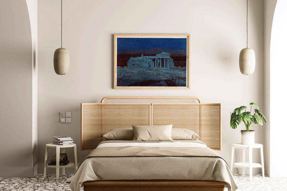 Hiroshi Yoshida Print: Athens Ancient Ruins, Japanese Woodblock Art