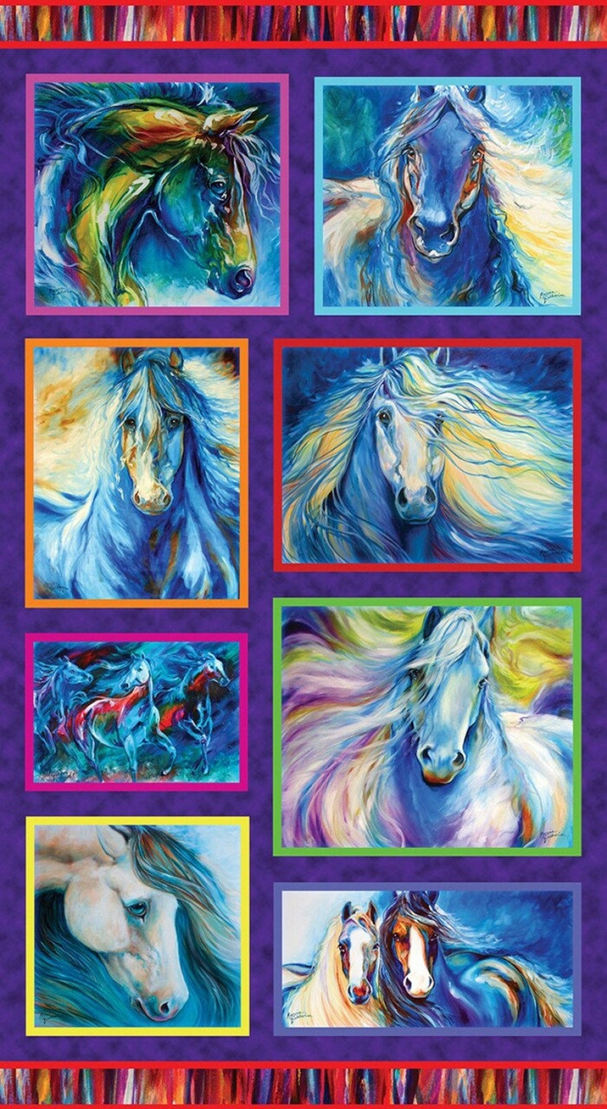 Panneau Chevaux Peints - Benartex #2