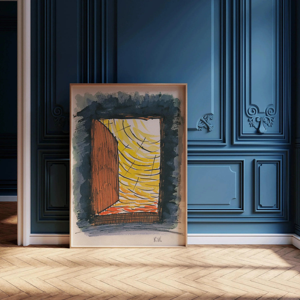 Estampe d'art abstrait Karl Wiener : From My Life n° 13 (avec ou sans cadre fait main)