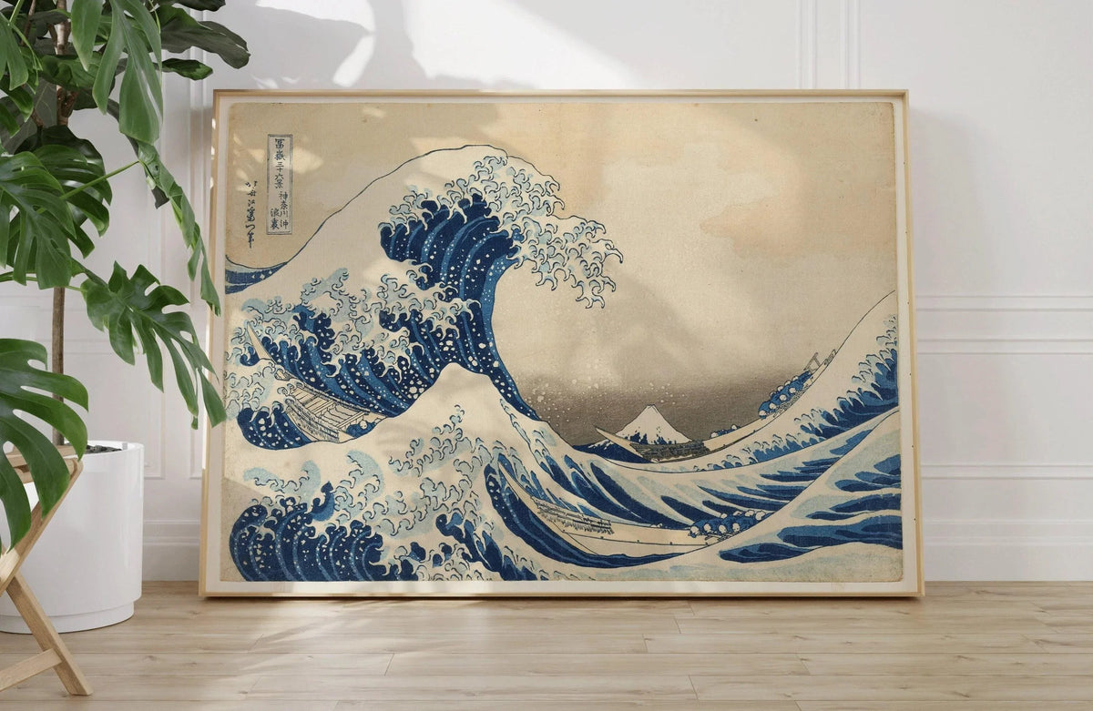Katsushika Hokusai - La Grande Vague de Kanagawa | IMPRESSION | Célèbre estampe japonaise (disponible encadrée à la main ou non encadrée)