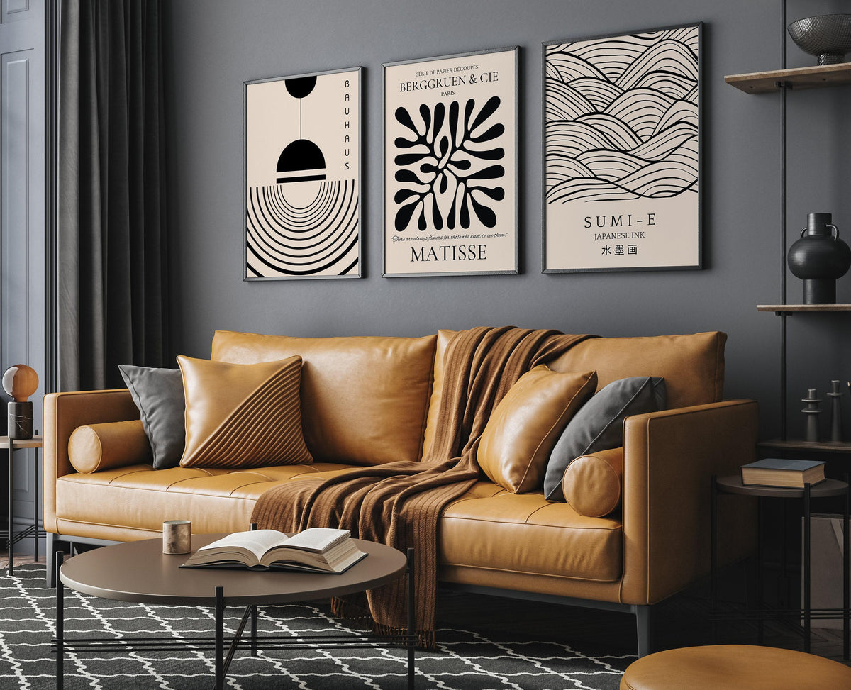 Affiches Matisse Bauhaus Japonais TRIO | Notre ensemble neutre le plus populaire | disponible encadré