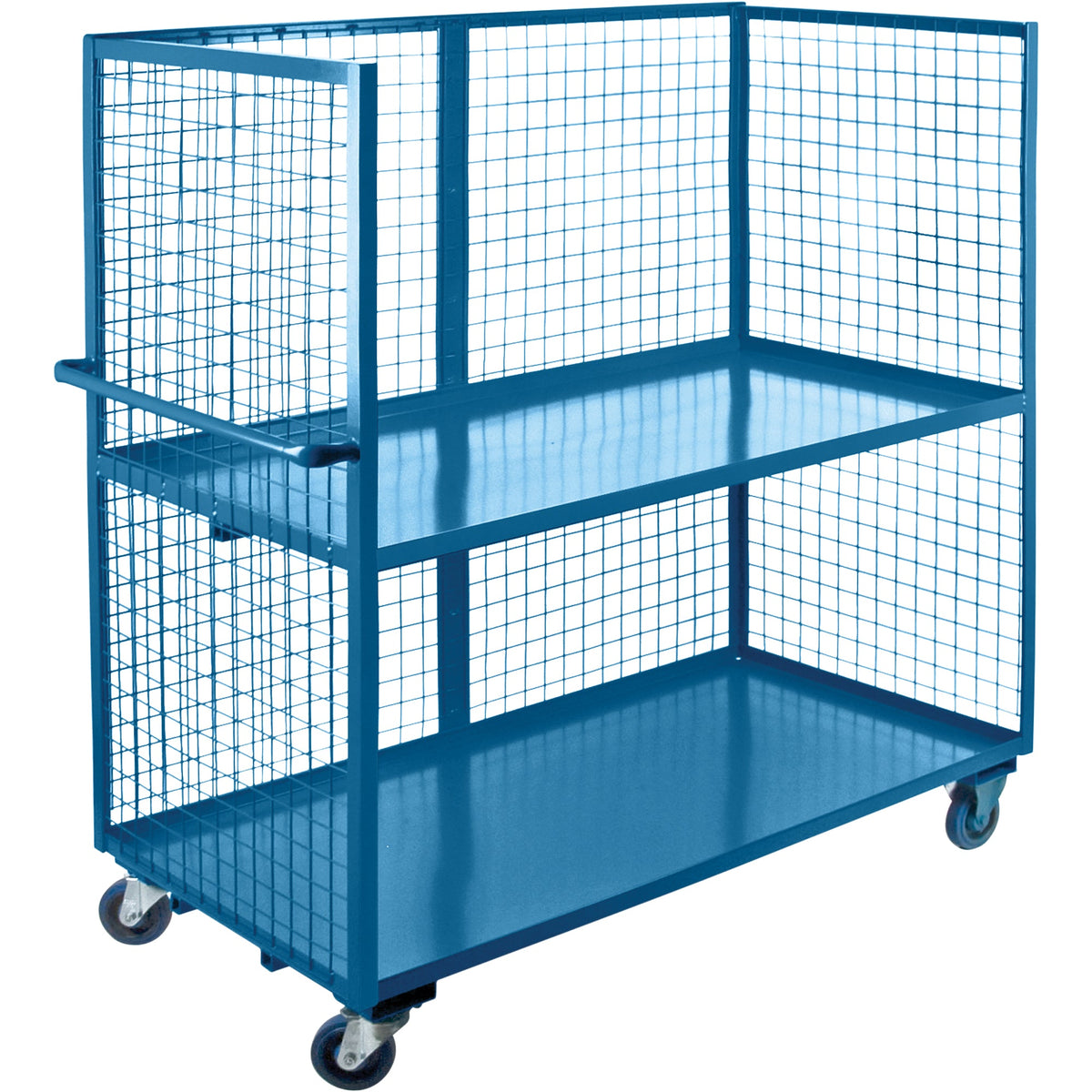 Wire Mesh Utility Cart, Steel, 20" x 63" x 75", 1200 lbs. Capacity