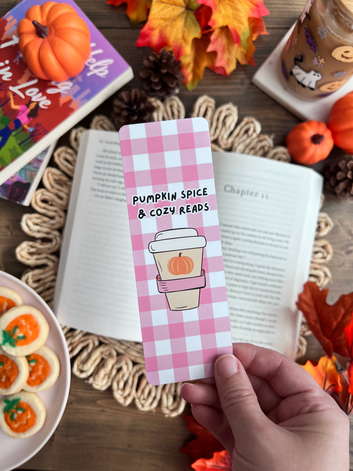 Pumpkin Spice & Cozy Read Bookmark