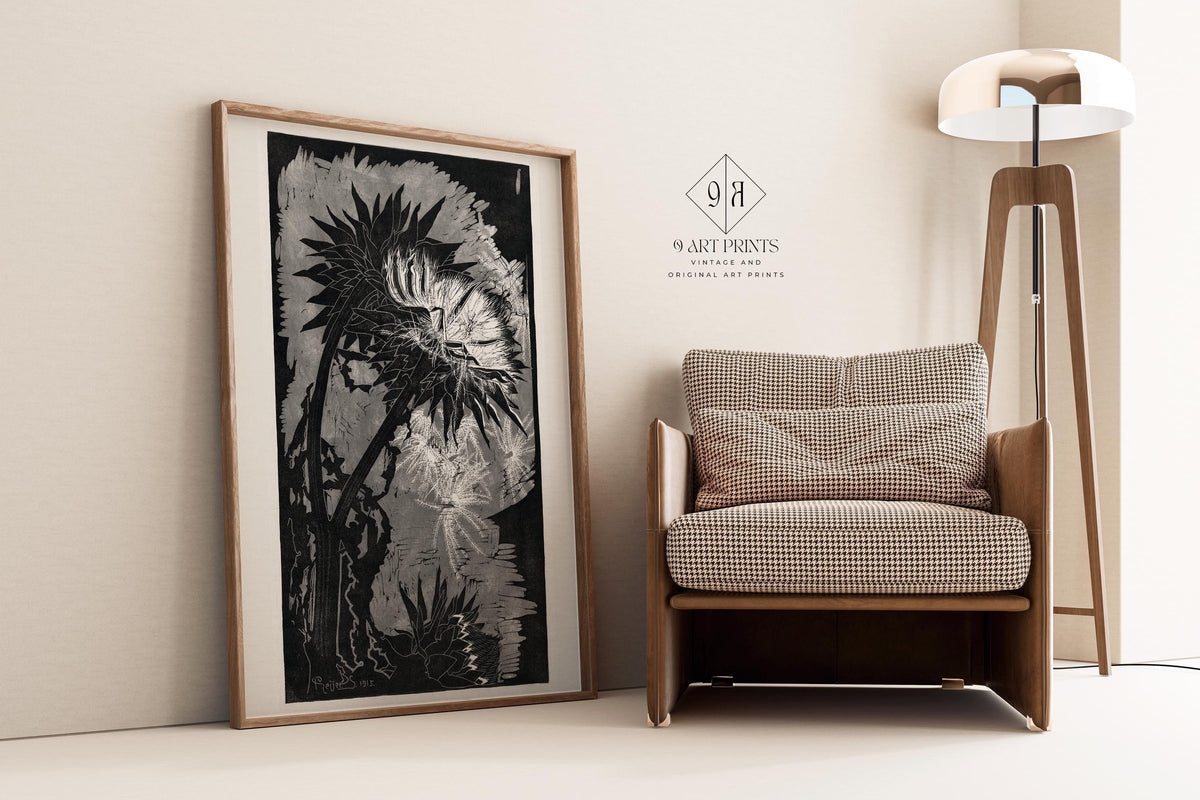 Reijer Stolk – Artichokes in Shadow (1915) | A Striking Monochrome Woodcut (available handframed or unframed)