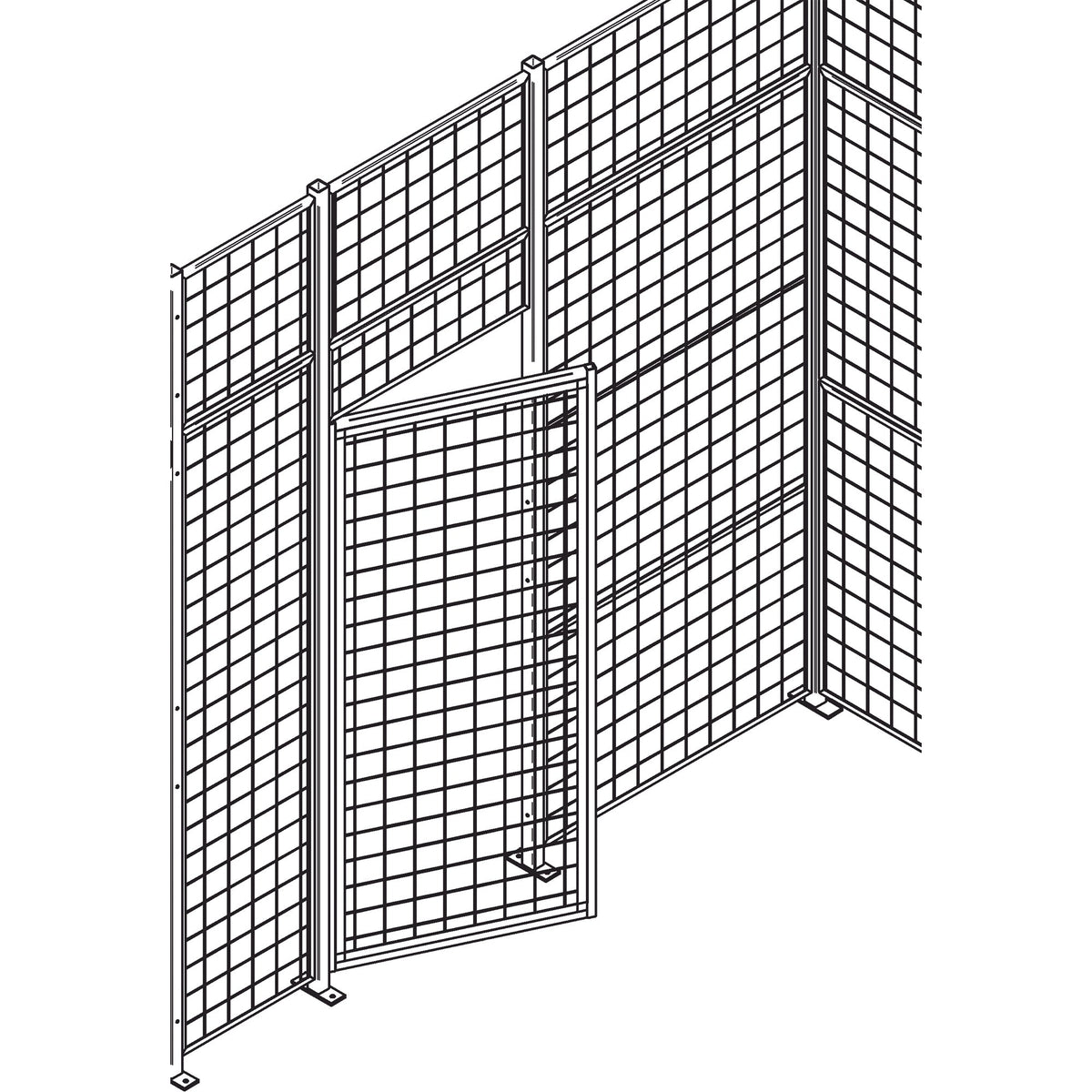 Porte battante en grillage standard, 0,91 m L x 2,13 m H