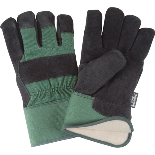 Gants d'hiver fourrés chauds pour ajusteurs, taille 2TG, paume en croûte de cuir de vachette, doublure intérieure Thinsulate™