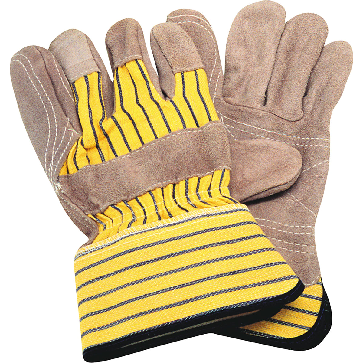 Gants d'ajusteur double paume, Grande taille, Paume en refente de cuir de vachette, Doublure intérieure en coton