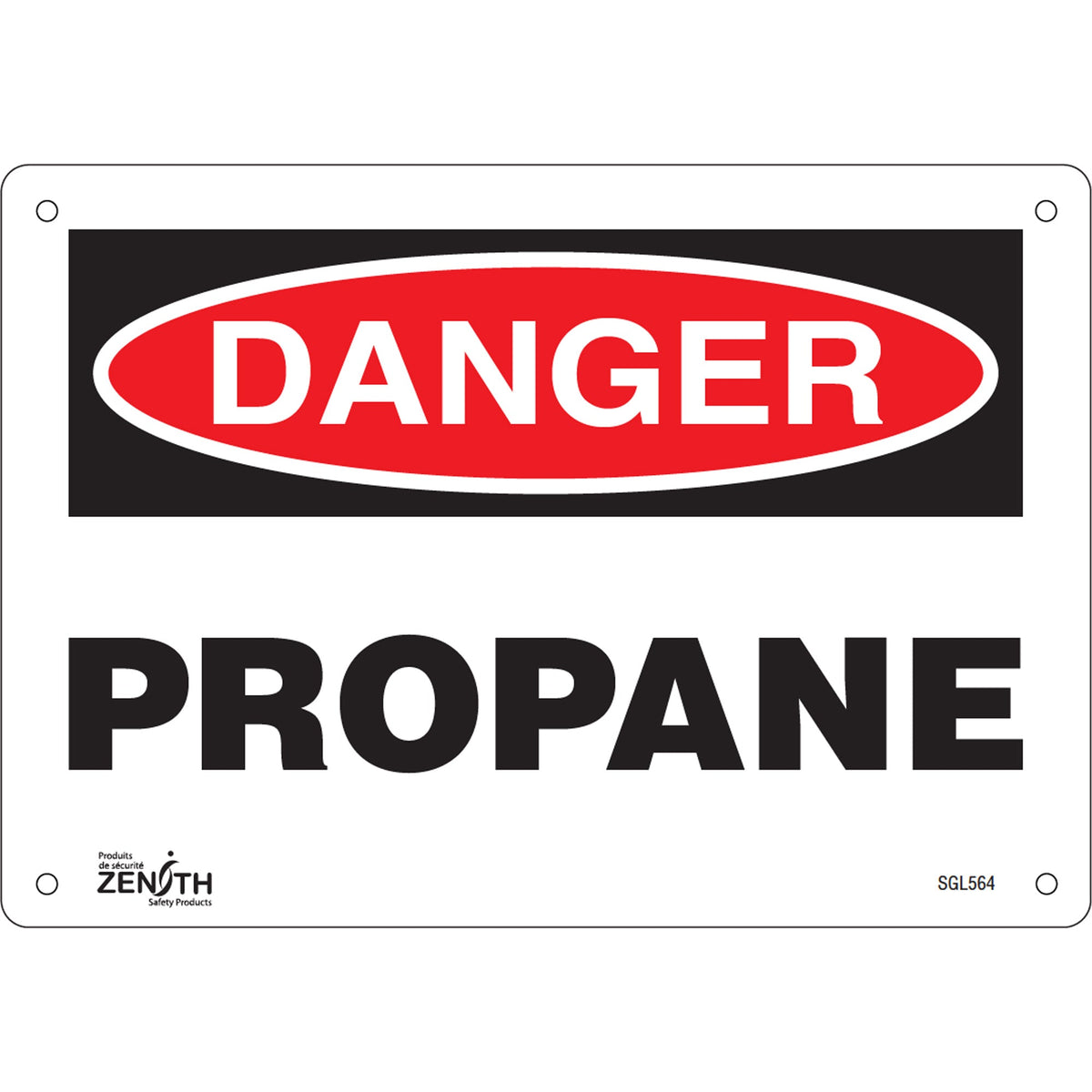 Panneau « Propane », 7" x 10", plastique, anglais