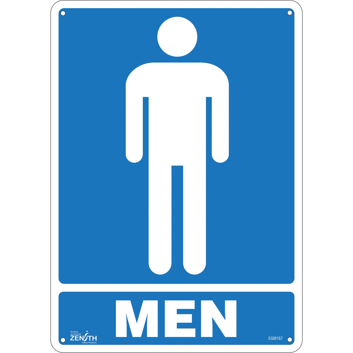 Panneau "Hommes", 35,5 x 25 cm, Plastique, Anglais avec pictogramme