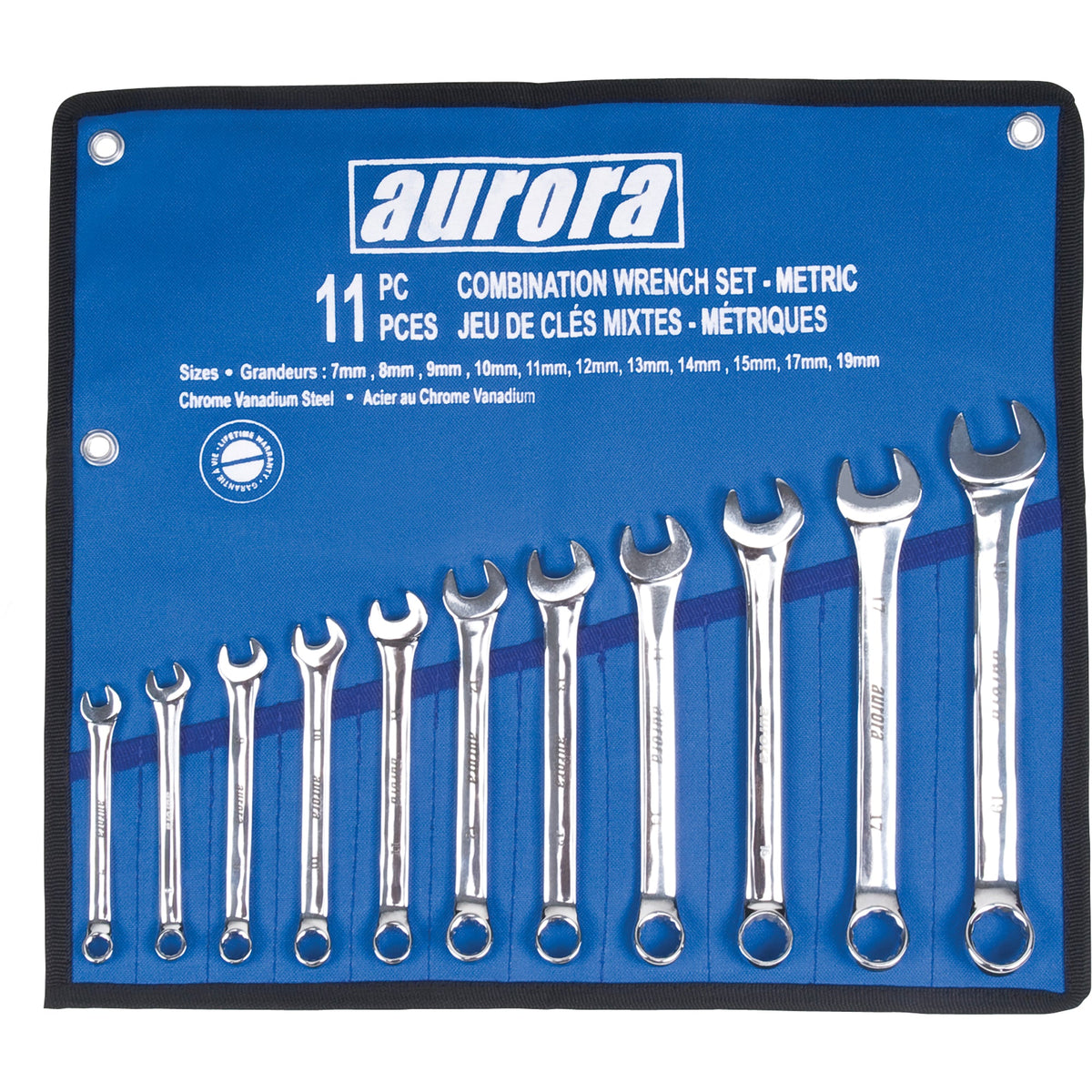 Wrench Set, Combination, 11 Pieces, Metric