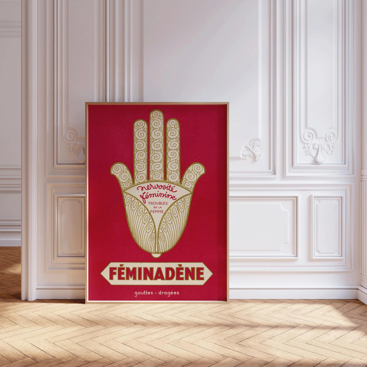 Féminadène Vintage French Poster: Red Giclee Print, Woman's Health
