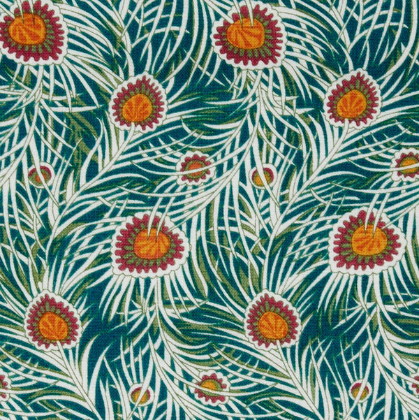 Tissu Liberty of London - Pipers Peacock - Vert