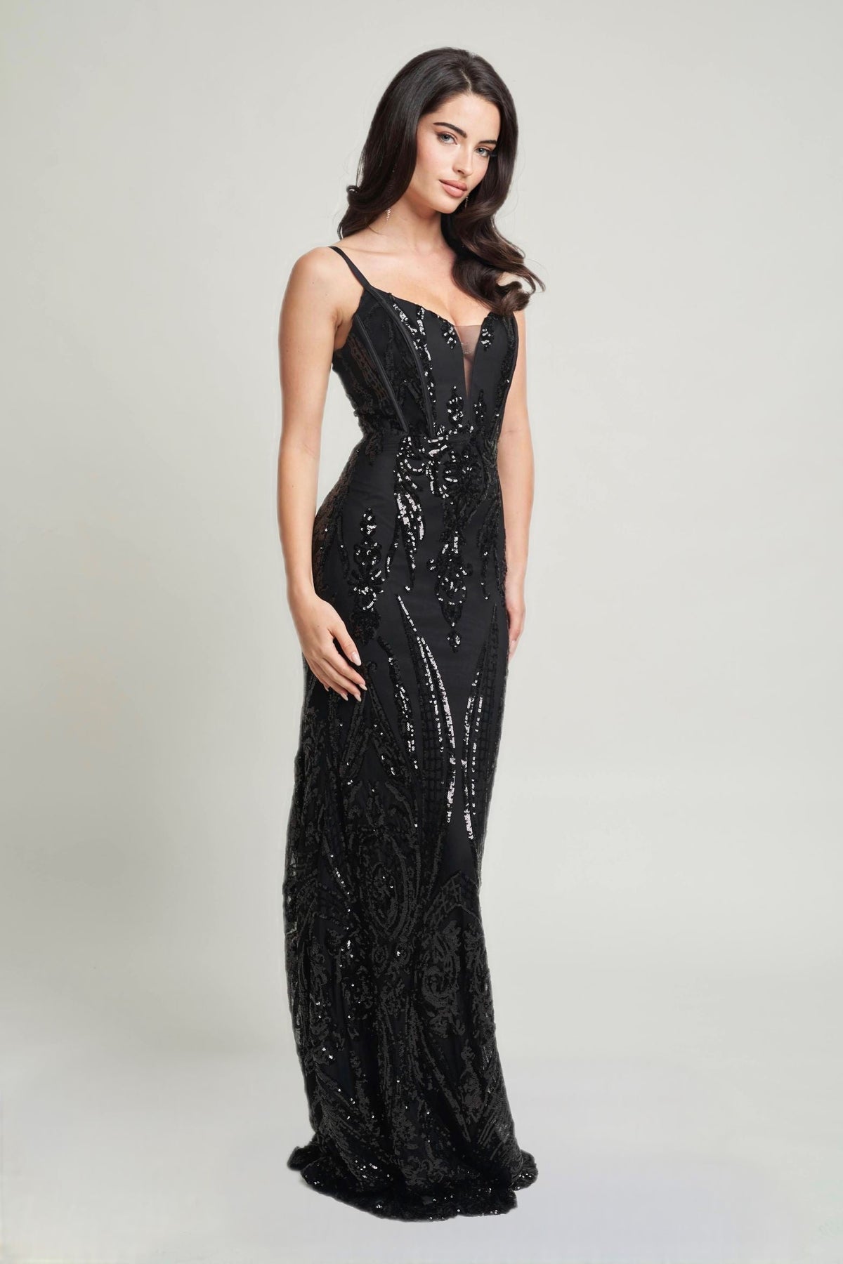 ROBE LONGUE À PAILLETTES