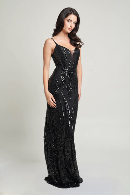 ROBE LONGUE À PAILLETTES