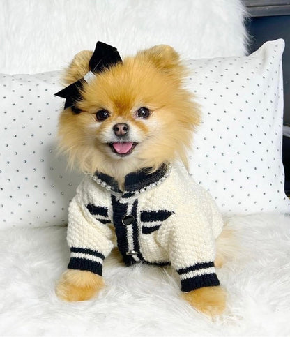Coco Button Dog Sweater – Classic Knit Outfit for Dogs