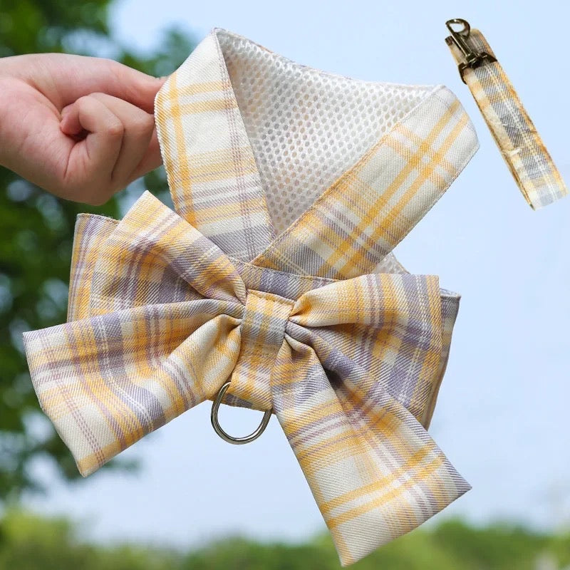 Ensemble harnais et laisse pour chien imprimé marguerite | Tenue de promenade pour chien