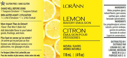 Émulsion de citron pour pâtisserie - 4 oz. - 16 oz. - 1 gallon - 5 gallons - Émulsions de pâtisserie Canada - Livraison gratuite au Canada pour les commandes de plus de 199 $ CA
