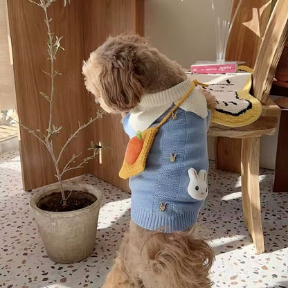 Pull de Pâques en velours côtelé avec motif lapin | Pull de Pâques pour chien