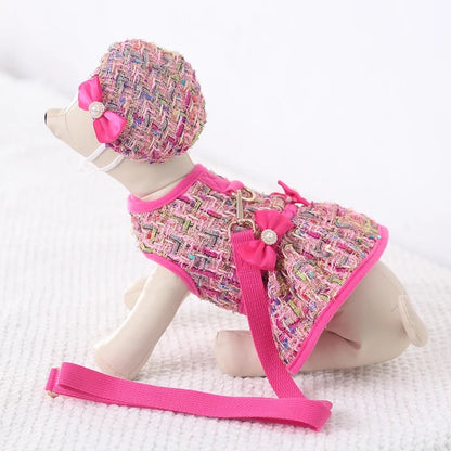 Ensemble harnais pour chien Miss London | Ensemble harnais, chapeau et laisse