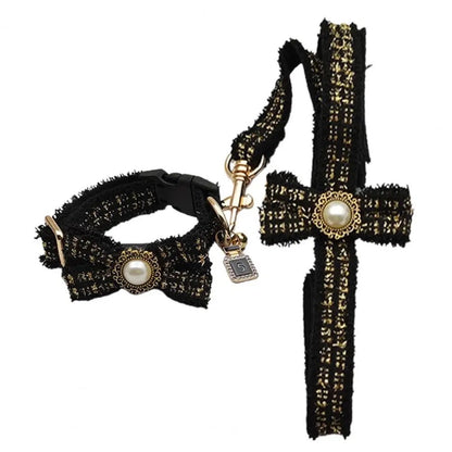 Ensemble Collier et Laisse Coco Tweed | Ensemble de Promenade pour Chien