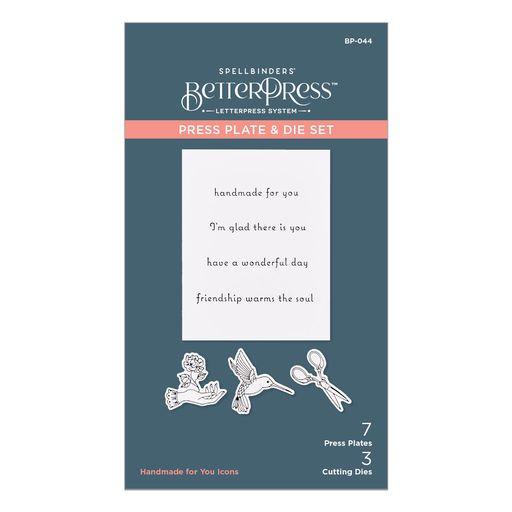 Plaque à presse et lot de matrices Handmade for You Icons de la collection BetterPress