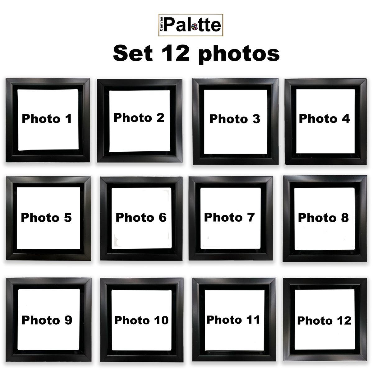 Canvas Print-Set of 12 Framed Square