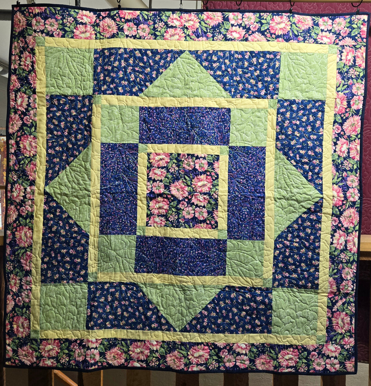 Échantillon en magasin - Plaid de genoux - Floral vert, jaune, violet
