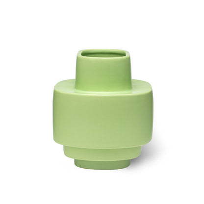 Vase en céramique superposé - Glaçure mate vert clair