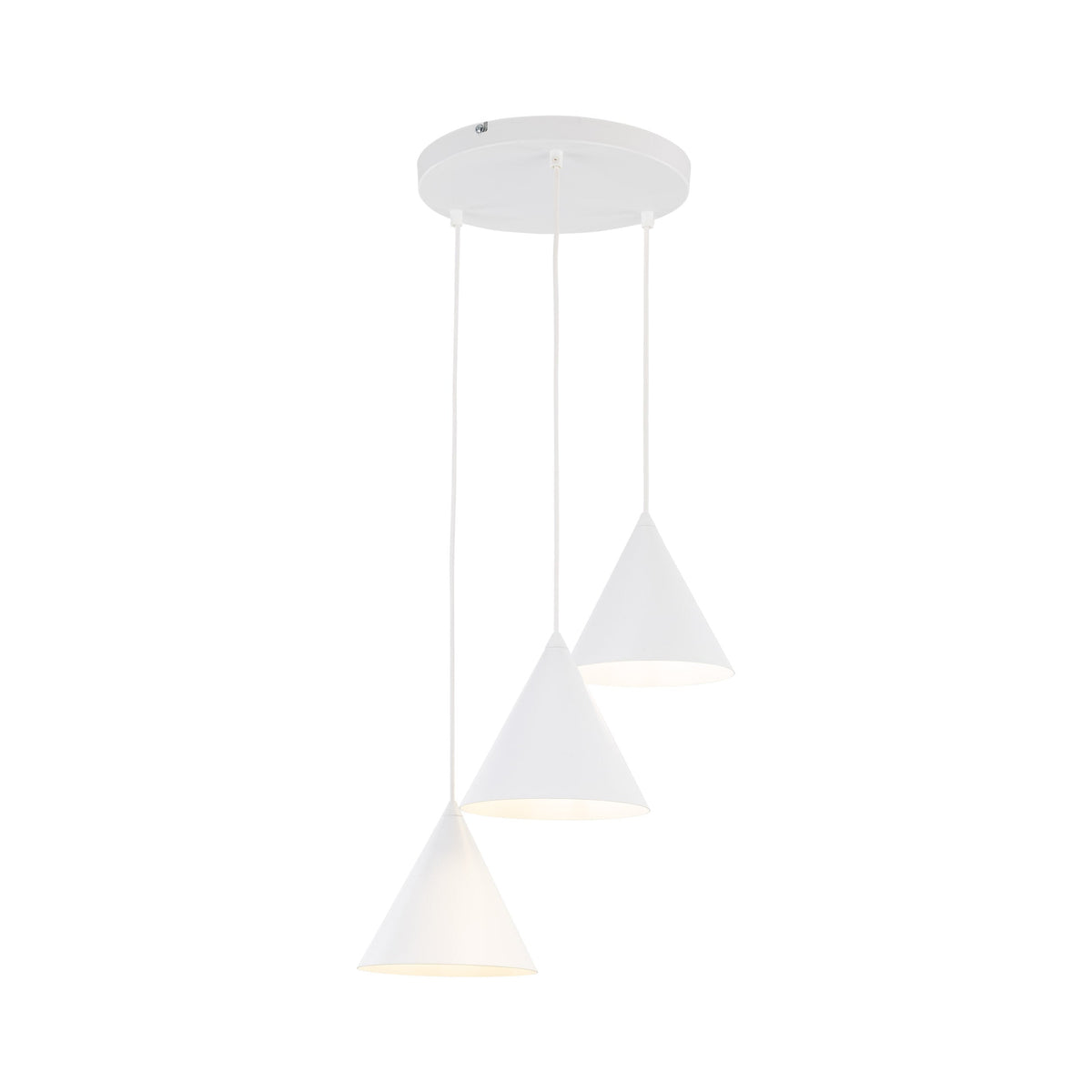 CONO 3-Light Steel Cone Pendant for Kitchen Island & Dining Table