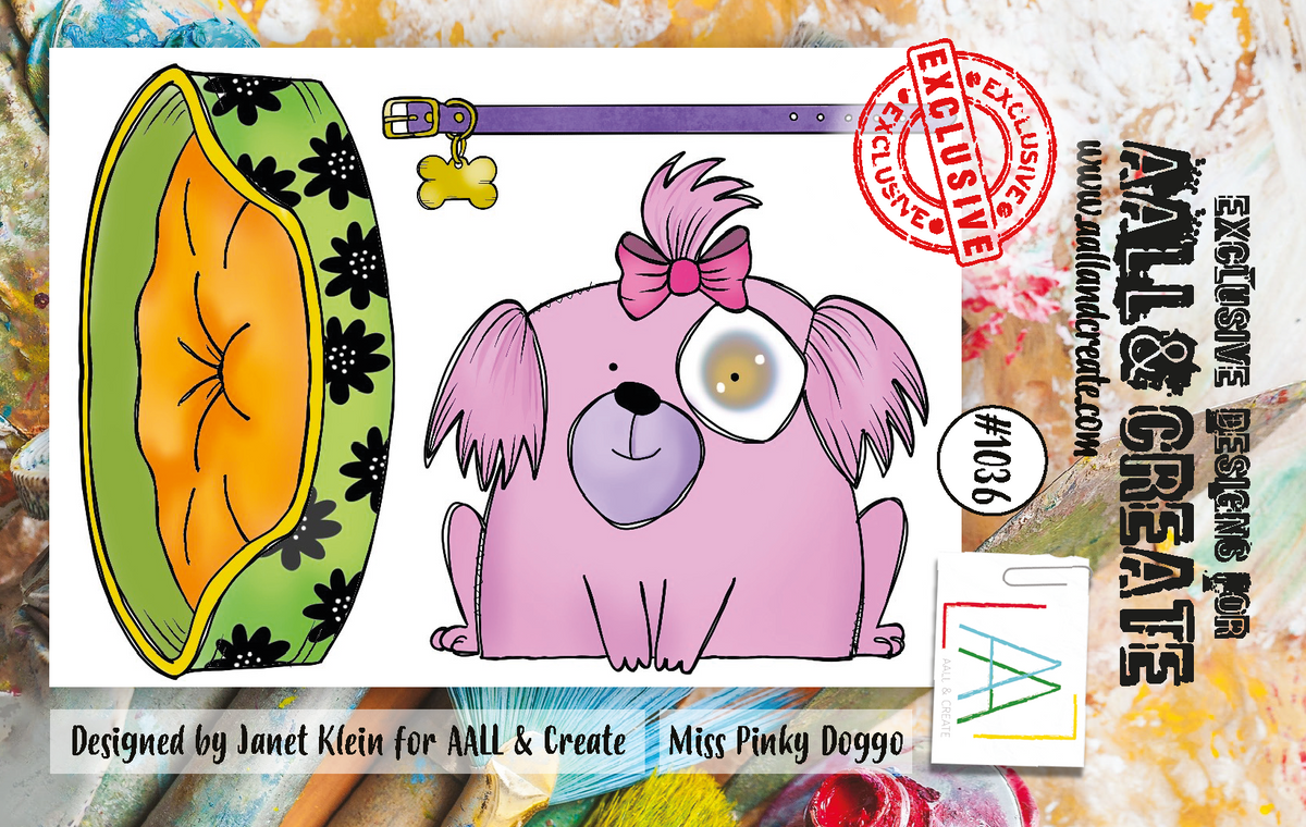 AALL and Create Lot de tampons A7 - 1036 - Miss Pinky Doggo