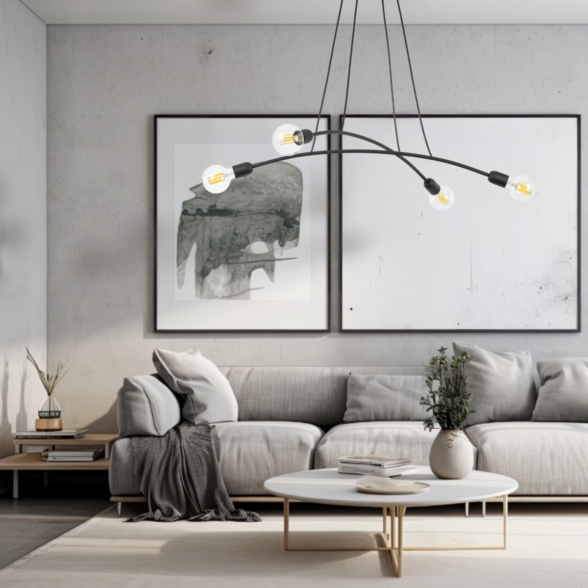 Suspension Minimaliste Noire HELIX 4 (Liquidation)