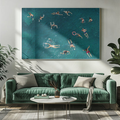 Wall art Blue water swim