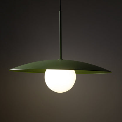 SLATE Mid-Century Modern Wide Dome Pendant Light for Kitchen Island & Dining Table