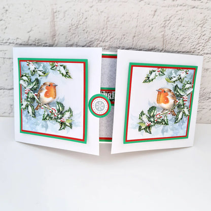Die Cut Decoupage – Robin On Holly (Pack Of 3)