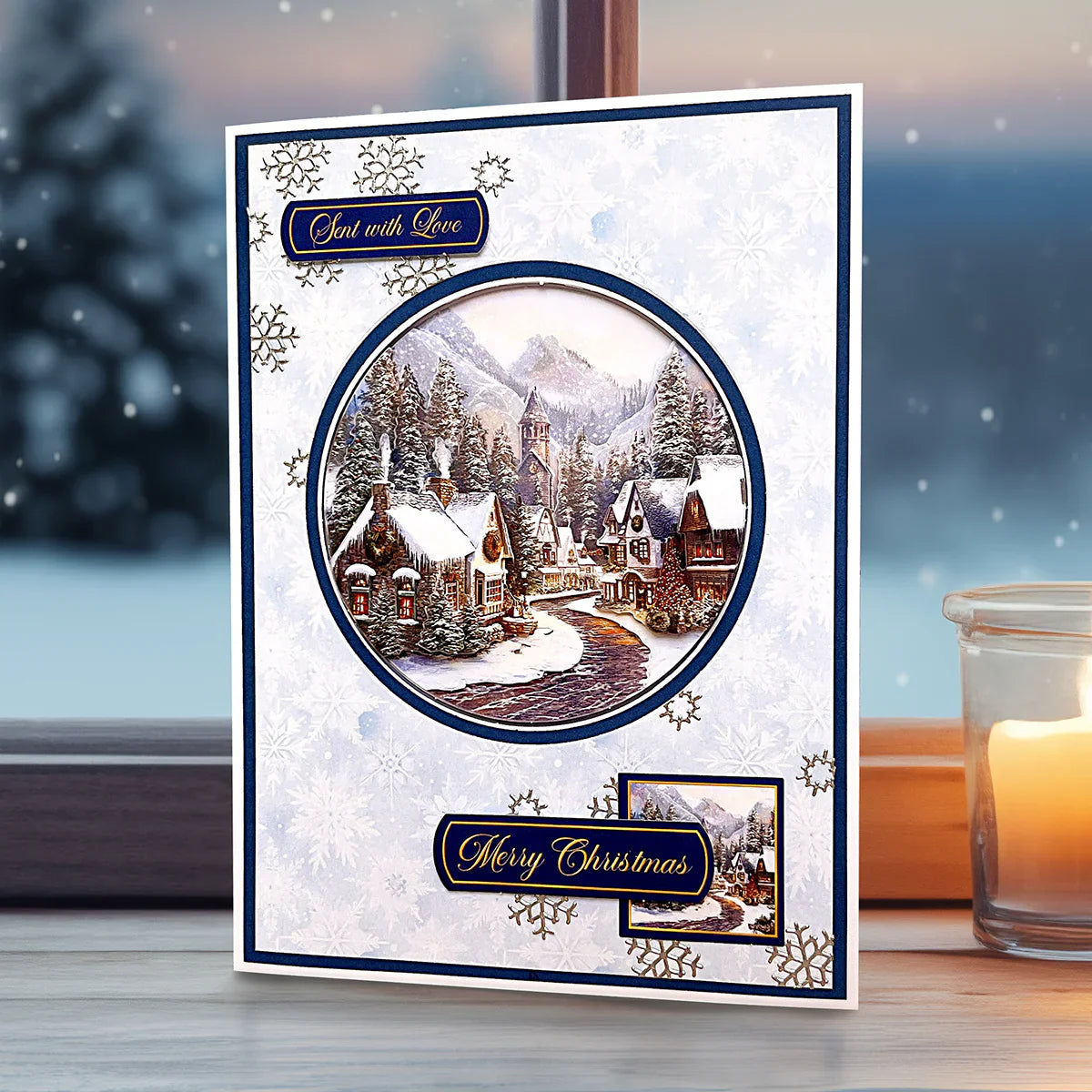 Découpage découpé à la matrice – Boule de Noël Village (paquet de 3)