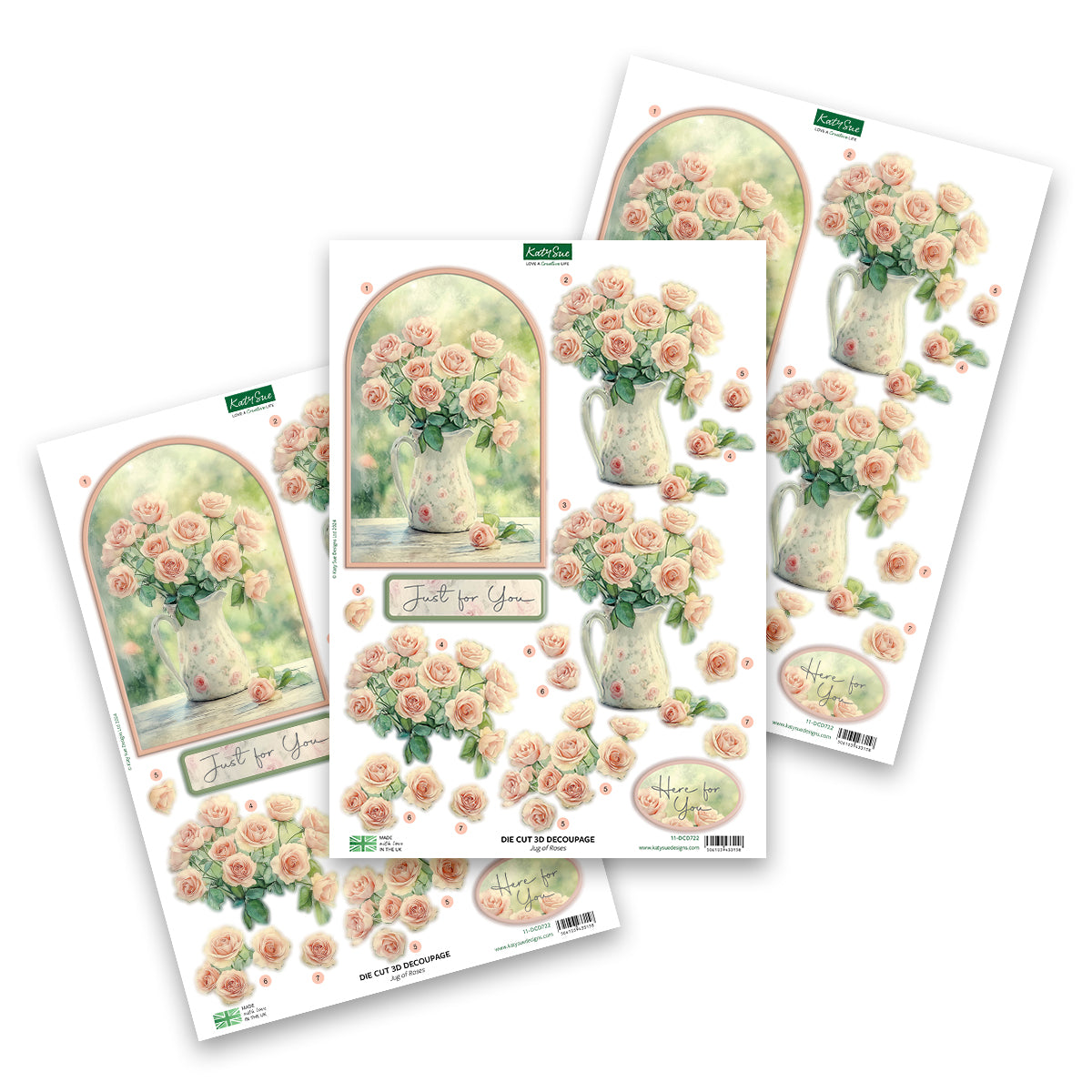 Découpage prédécoupé – Pot de roses (lot de 3)