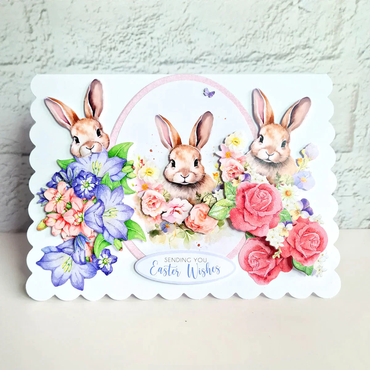 Découpage découpé à la presse - Animaux de Pâques et fleurs printanières (lot de 12)