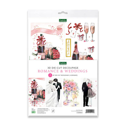 Découpage prédécoupé – Romantisme et Mariages (Paquet de 12)