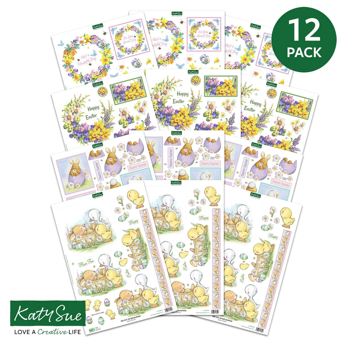 Découpage Découpé – Printemps et Pâques (Lot de 12)