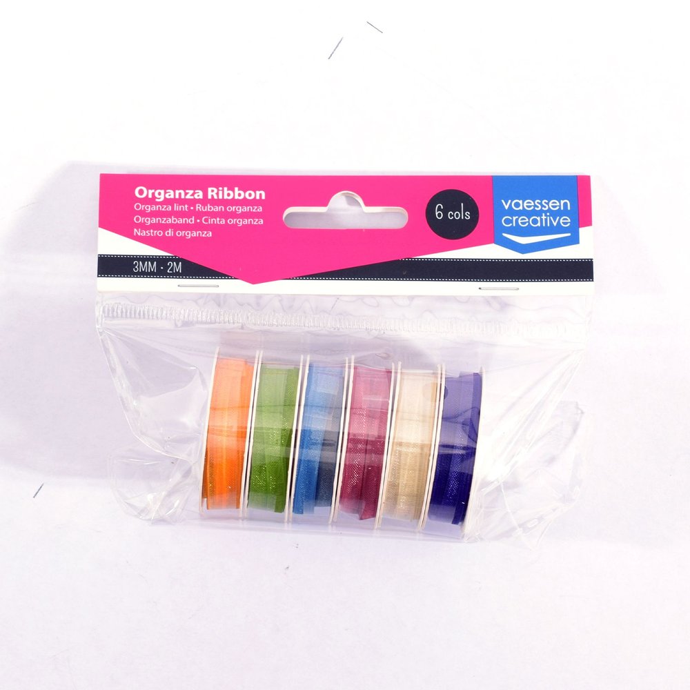Vaessen Creative Ruban Organza 6 Couleurs 3mmx2m Printemps