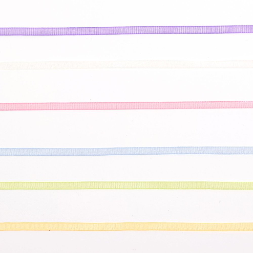 Vaessen Creative Ruban Organza 6 Couleurs 3mmx2m Printemps