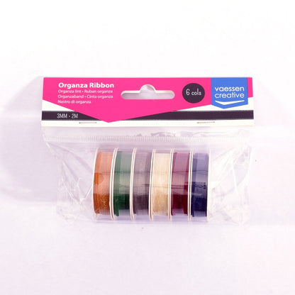 Ruban Organza Vaessen Creative 6 Couleurs 3mmx2m Noël