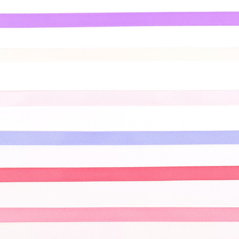 Vaessen Creative Ruban Satin 6 Couleurs 6mmx2m Rose Bébé