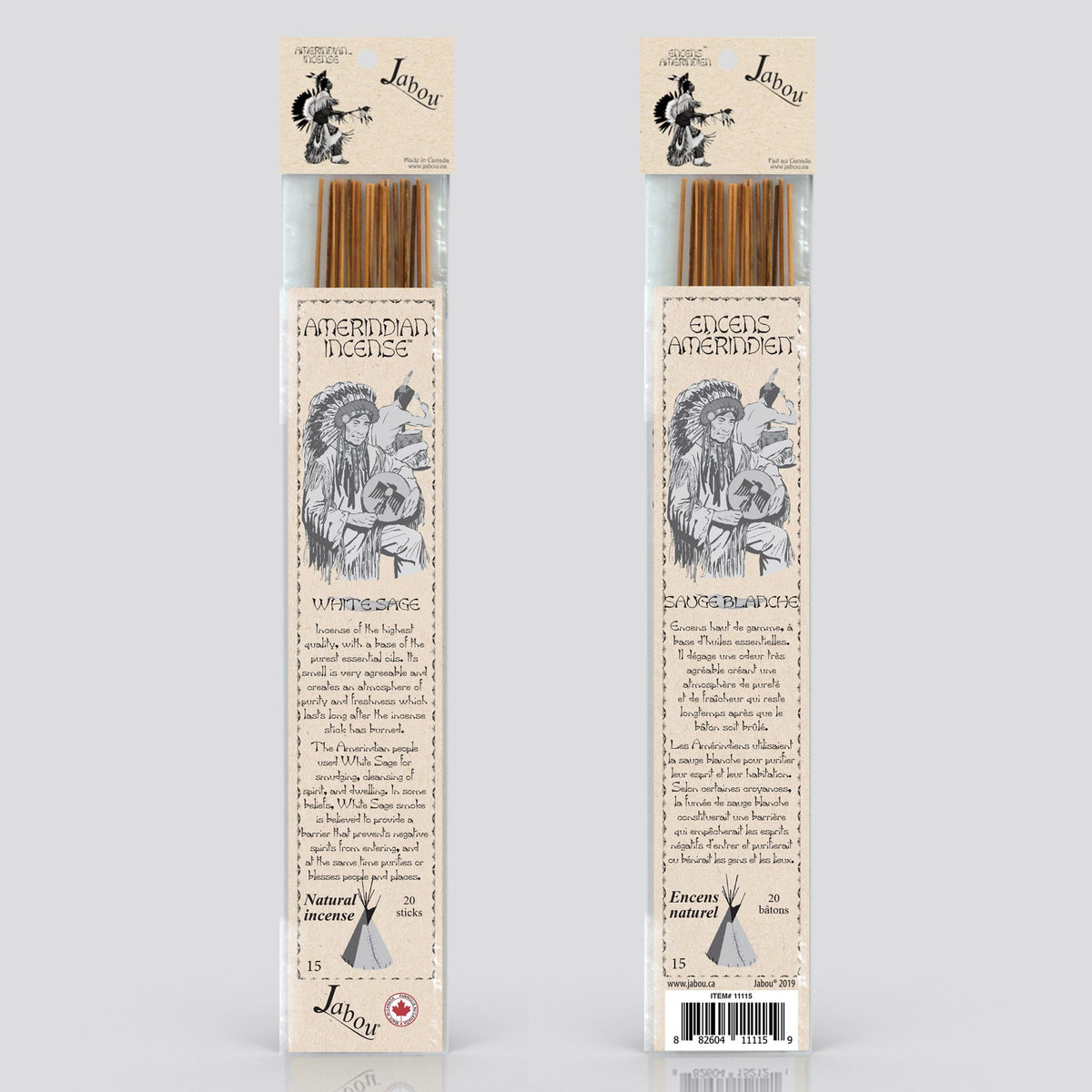 Bâtonnets d'encens à la sauge blanche Amérindien #15