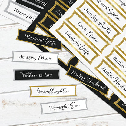Foiled Relatives Banners Selection, 96 Sentiments