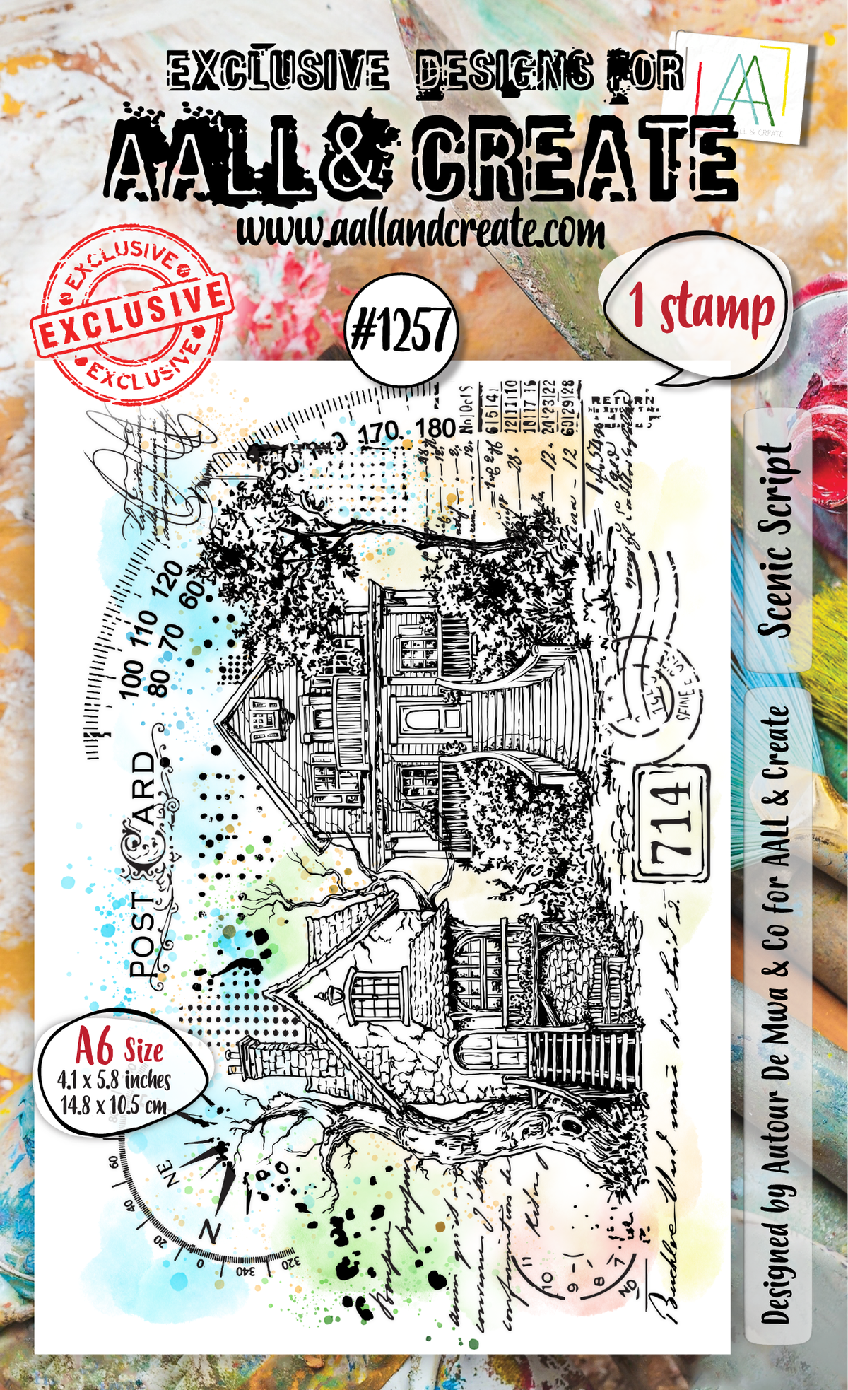 AALL and Create - A6 Stamp Set - Scenic Script