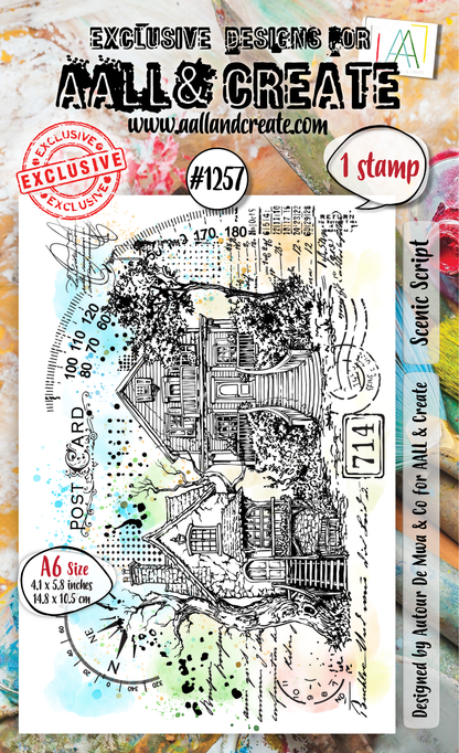 AALL and Create - A6 Stamp Set - Scenic Script