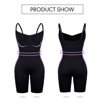 Everyday Snatched Waist Cami Shaper,Open Crotch Design,No-Roll Flat Leg Shapewear-Ultimate Tummy Control & Booty Lift Bodysuit For Women