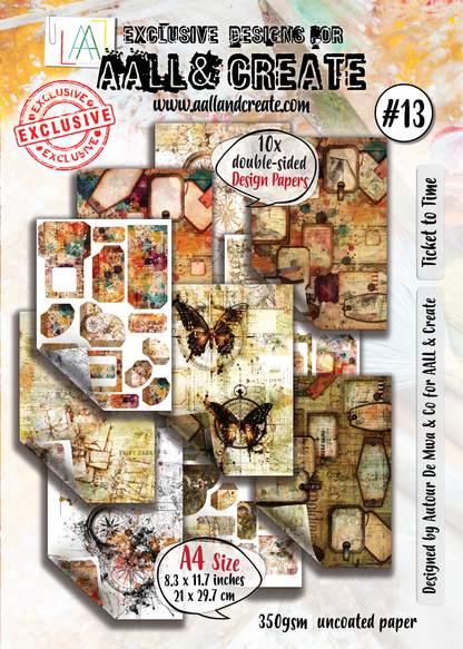 AALL et Create - Papier Design A4 - Billet pour le temps